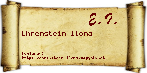 Ehrenstein Ilona névjegykártya